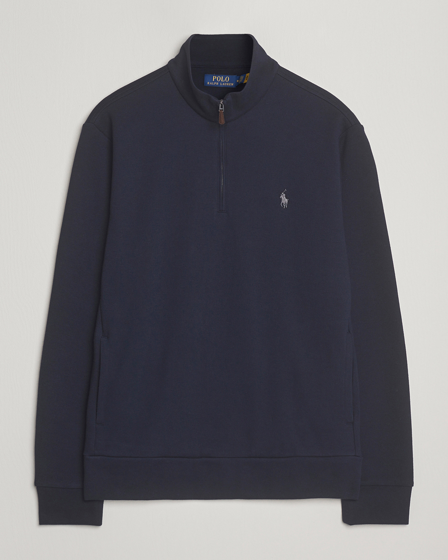 Hombres | Jerséis y prendas de punto | Polo Ralph Lauren | Double Knit Jaquard Half Zip Sweater Aviator Navy