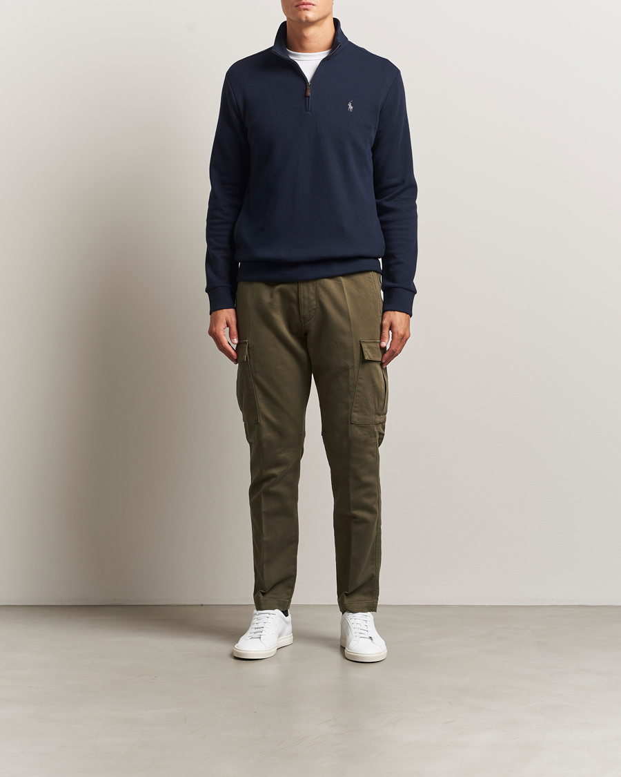 Hombres | Jerséis y prendas de punto | Polo Ralph Lauren | Double Knit Jaquard Half Zip Sweater Aviator Navy