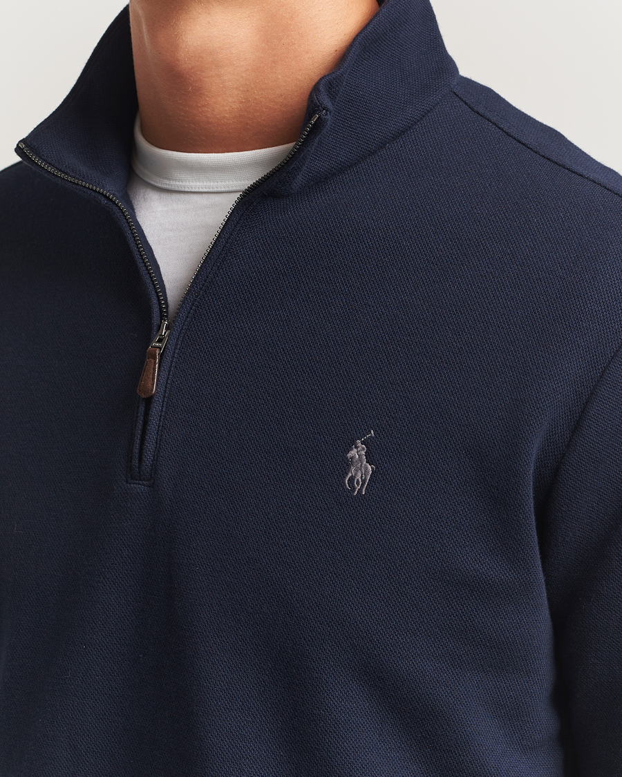 Hombres | Jerséis y prendas de punto | Polo Ralph Lauren | Double Knit Jaquard Half Zip Sweater Aviator Navy