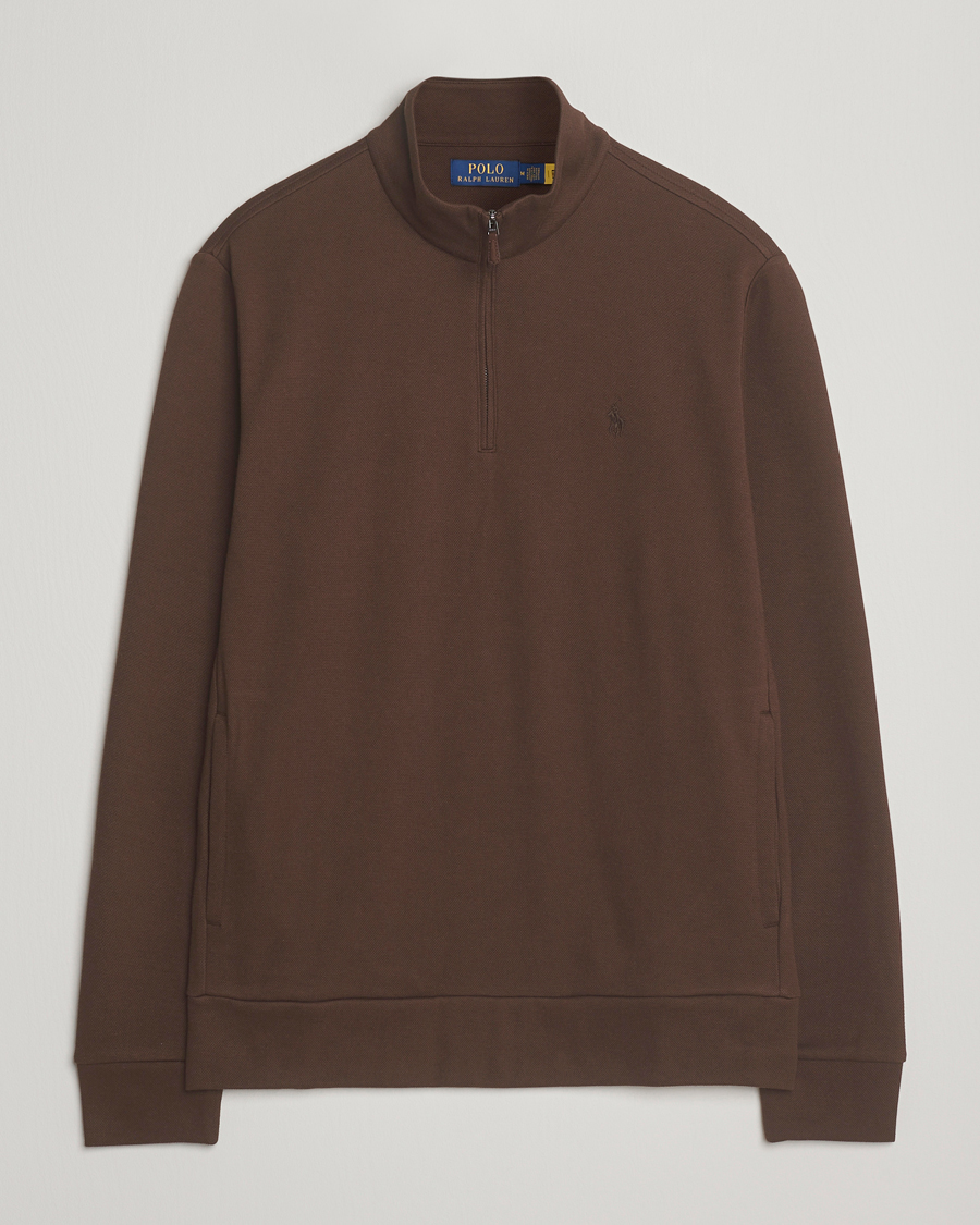 Hombres | Jerséis y prendas de punto | Polo Ralph Lauren | Double Knit Jaquard Half Zip Sweater Nutmeg Brown