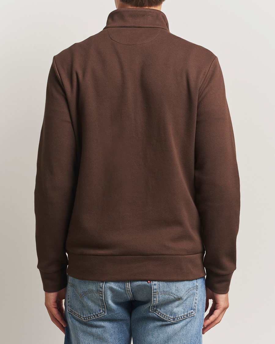 Hombres | Jerséis y prendas de punto | Polo Ralph Lauren | Double Knit Jaquard Half Zip Sweater Nutmeg Brown