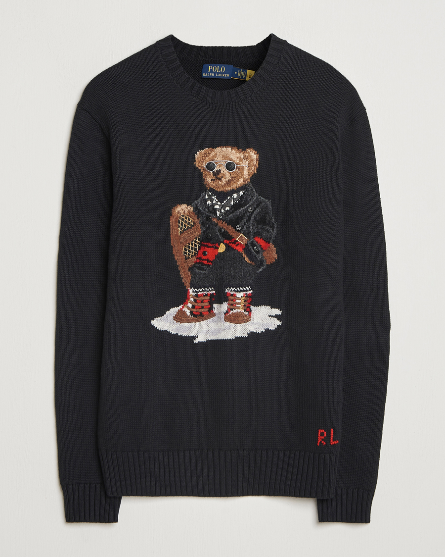Hombres | Jerséis y prendas de punto | Polo Ralph Lauren | Holiday Bear Cotton Sweater Polo Black