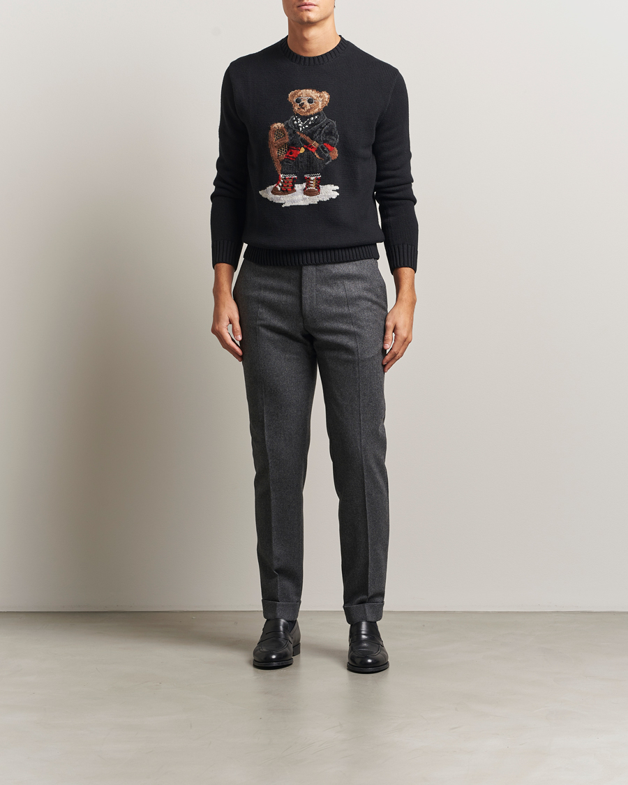 Hombres | Jerséis y prendas de punto | Polo Ralph Lauren | Holiday Bear Cotton Sweater Polo Black