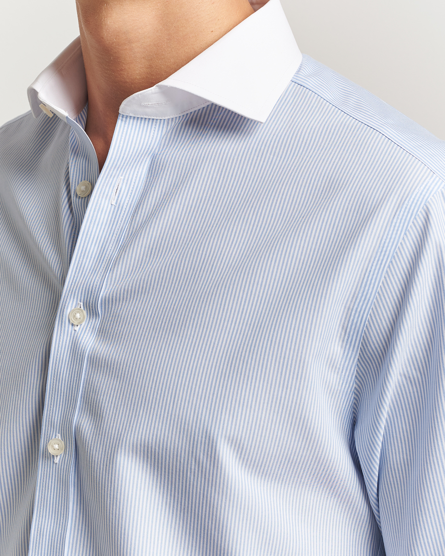 Hombres | Camisas | Charles Tyrwhitt | Slim Fit Non Iron Bengal Stripe Winchester Shirt Sky Blue