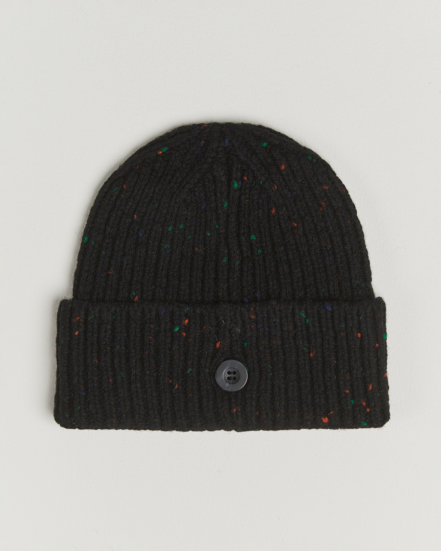Hombres | Carhartt WIP Anglistic Wool/Cotton Beanie Black | Carhartt WIP | Anglistic Wool/Cotton Beanie Black
