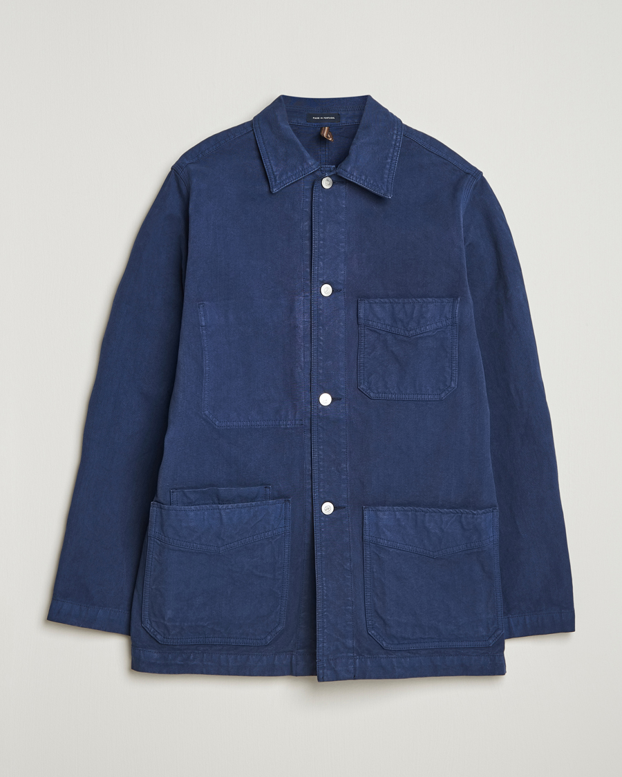 Hombres | Abrigos y chaquetas | Drake's | Duck Cotton Canvas Chore Coat Navy