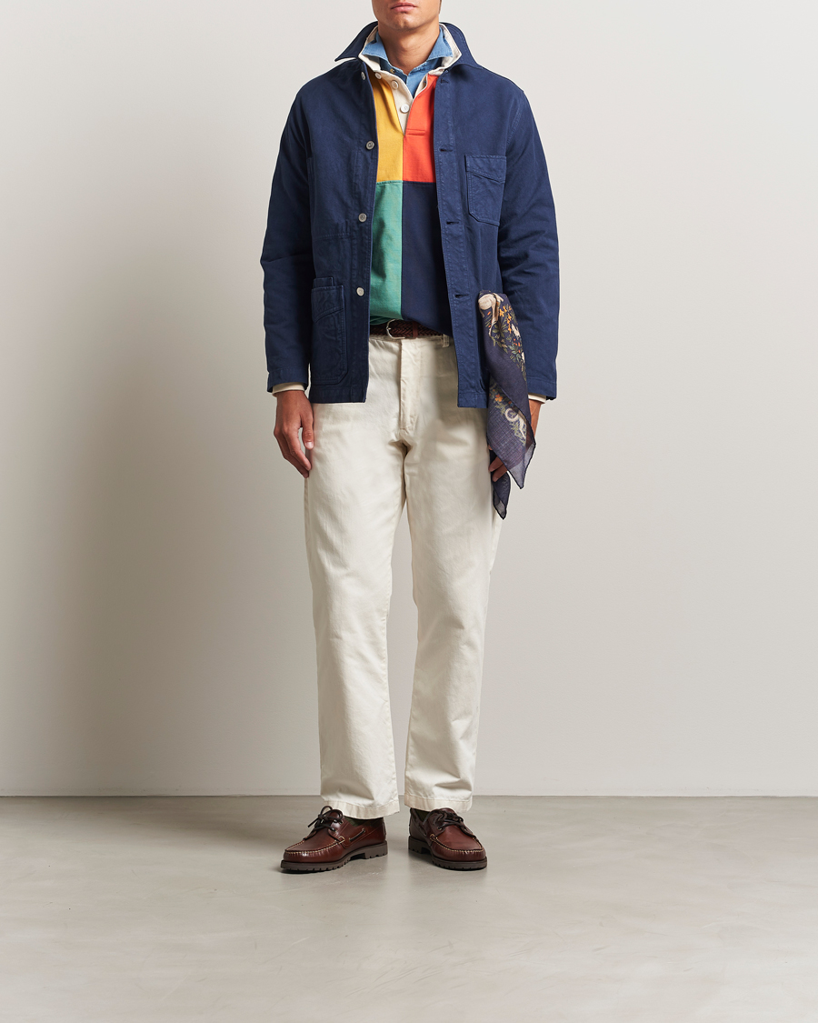 Hombres | Abrigos y chaquetas | Drake's | Duck Cotton Canvas Chore Coat Navy