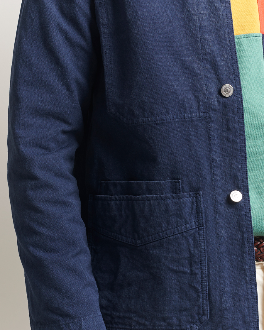 Hombres | Abrigos y chaquetas | Drake's | Duck Cotton Canvas Chore Coat Navy