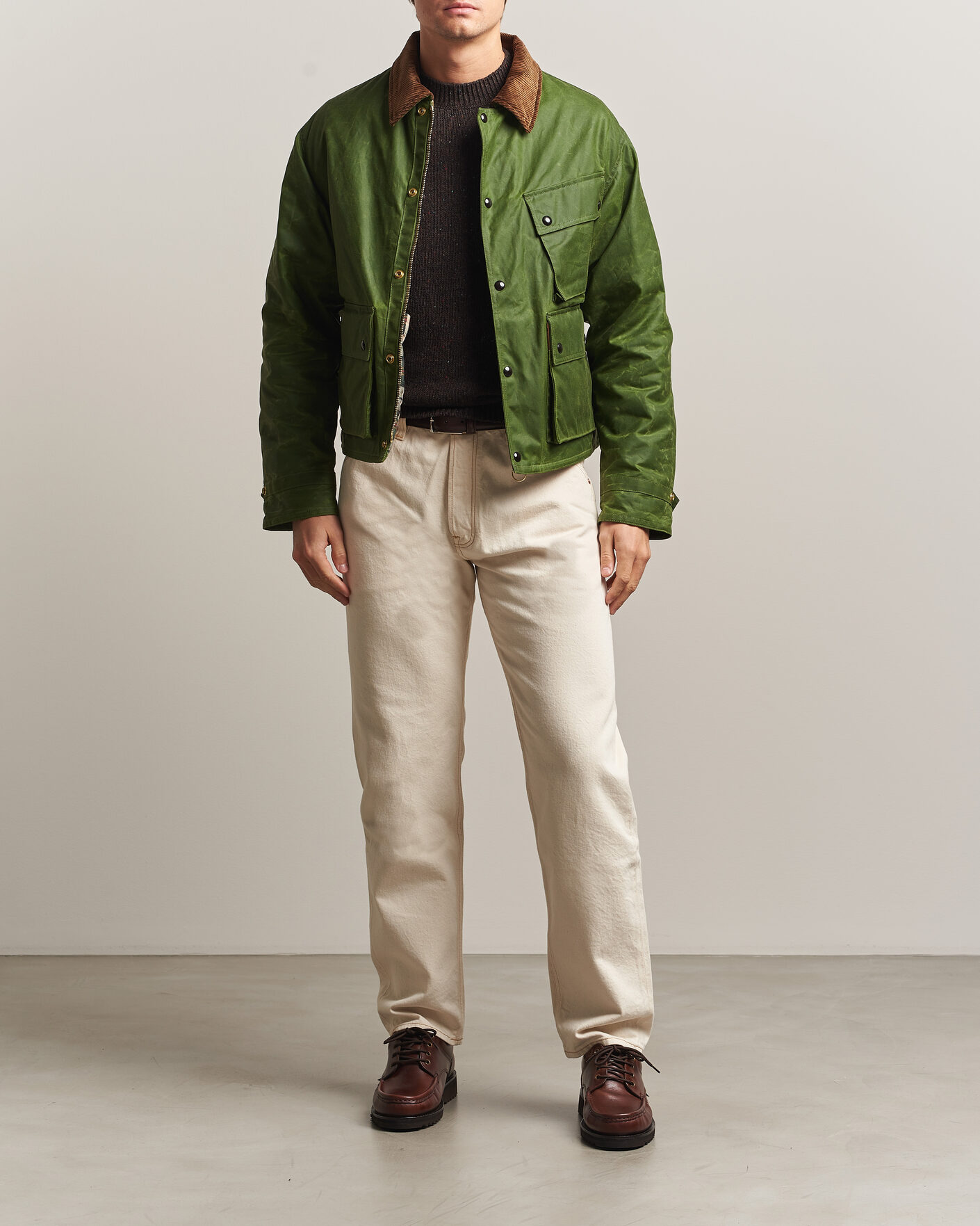 Hombres | Vaqueros | Drake's | 5-Pocket Heavy Cotton Jeans Ecru