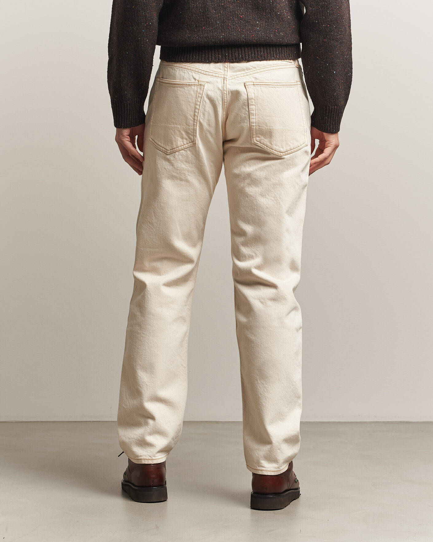 Hombres | Vaqueros | Drake's | 5-Pocket Heavy Cotton Jeans Ecru