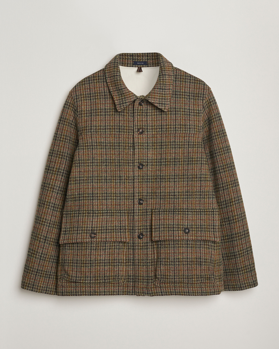 Hombres | Abrigos y chaquetas | Drake's | Check Tweed Donkey Chore Green