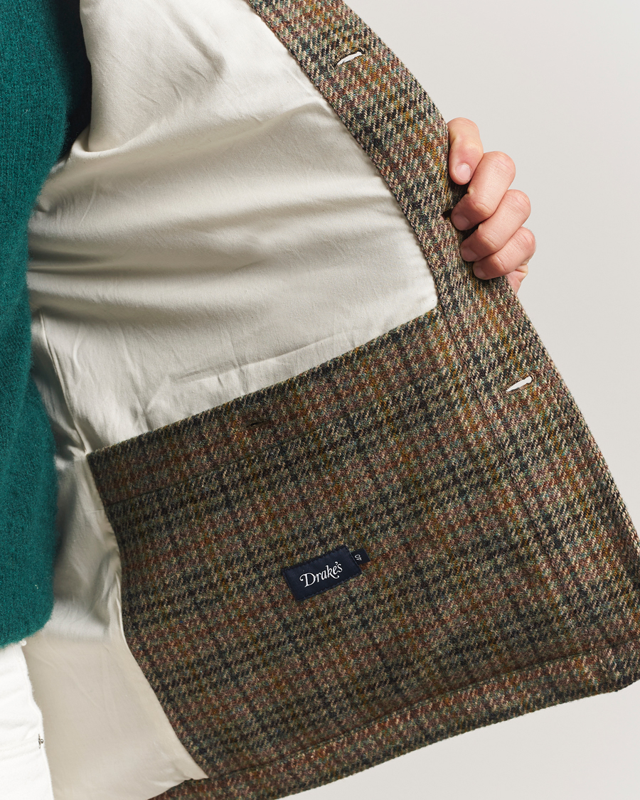 Hombres | Abrigos y chaquetas | Drake's | Check Tweed Donkey Chore Green