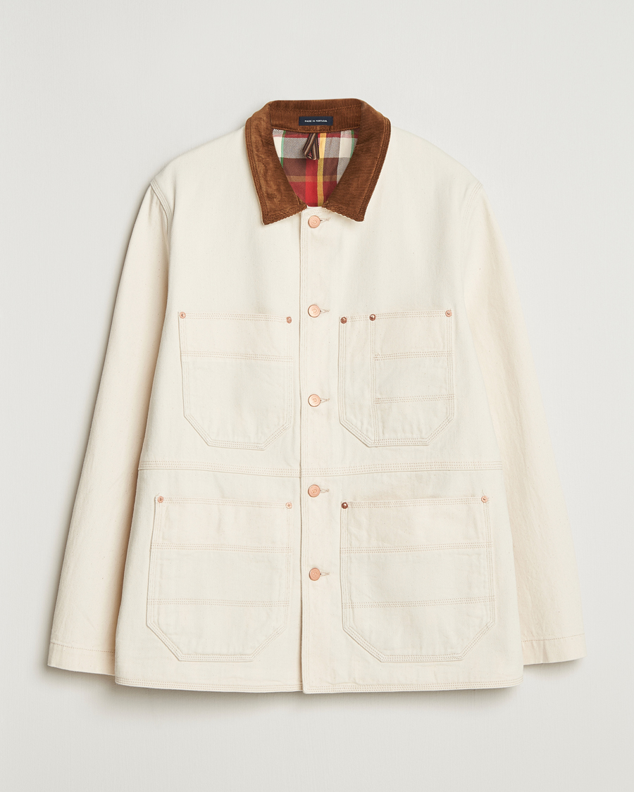 Hombres | Abrigos y chaquetas | Drake's | Denim Welder Jacket Ecru