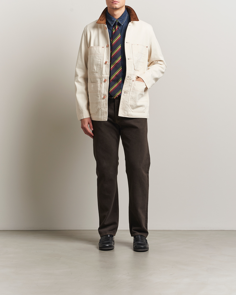 Hombres | Abrigos y chaquetas | Drake's | Denim Welder Jacket Ecru