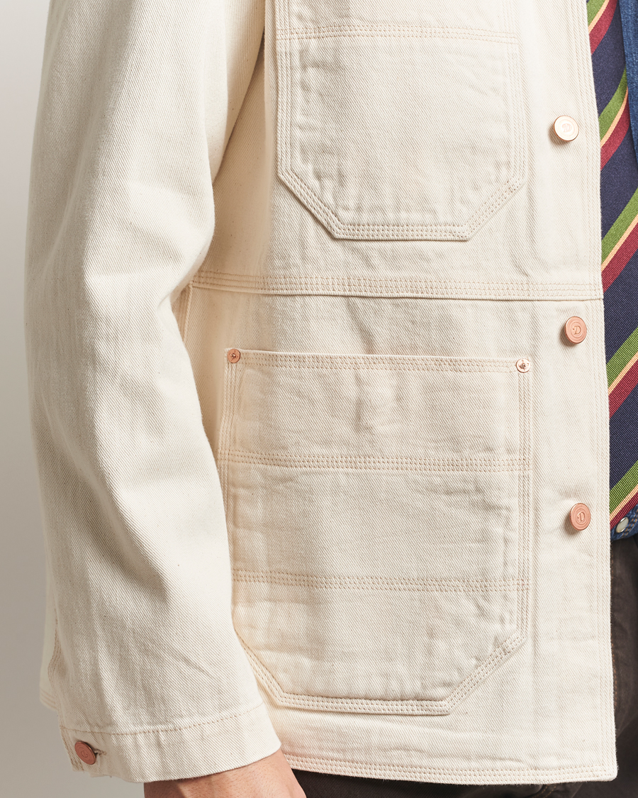 Hombres | Abrigos y chaquetas | Drake's | Denim Welder Jacket Ecru