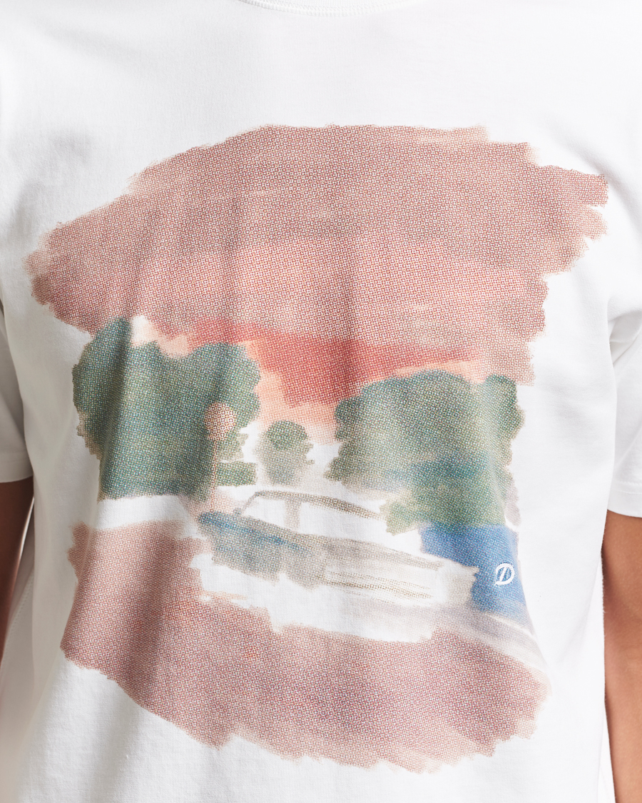 Hombres | Camisetas | Drake's | Graphic Print T-Shirt White