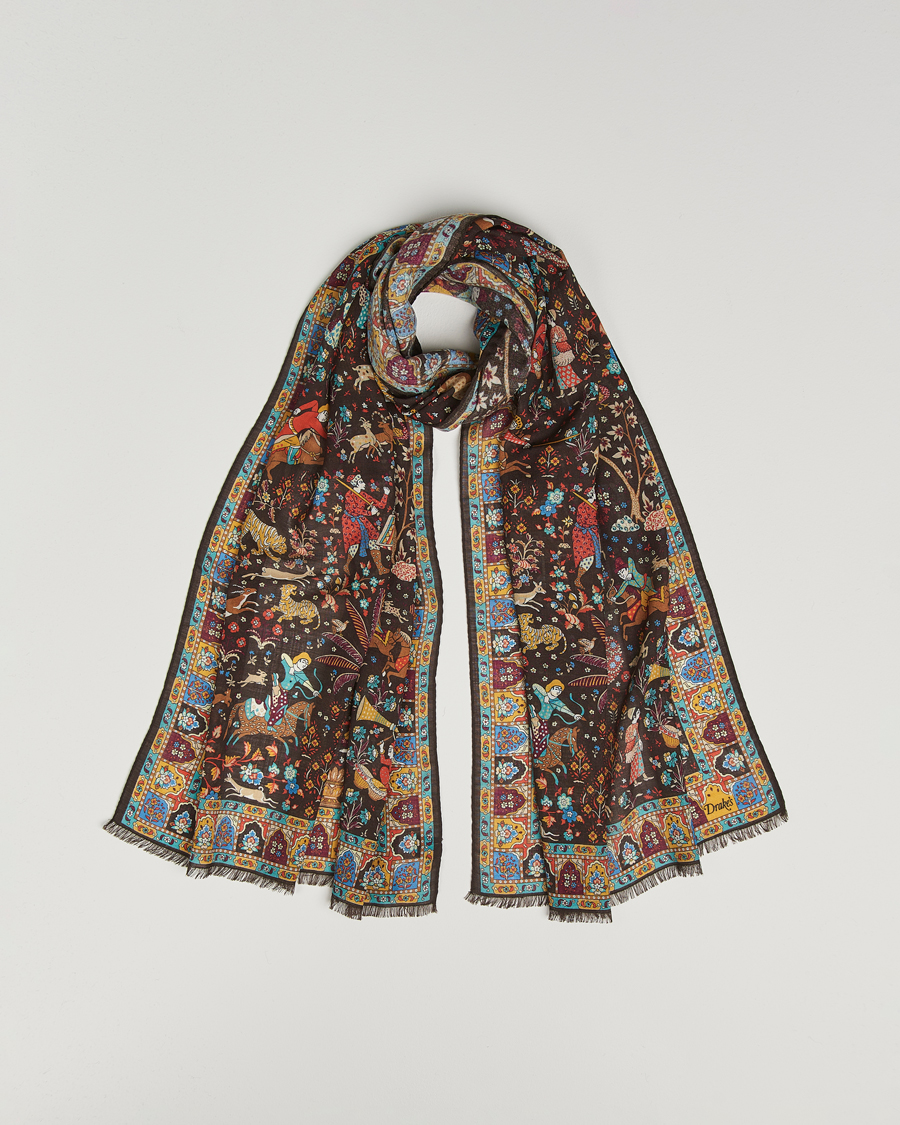 Hombres | Drake's Mogul Garden Scarf Brown | Drake's | Mogul Garden Scarf Brown