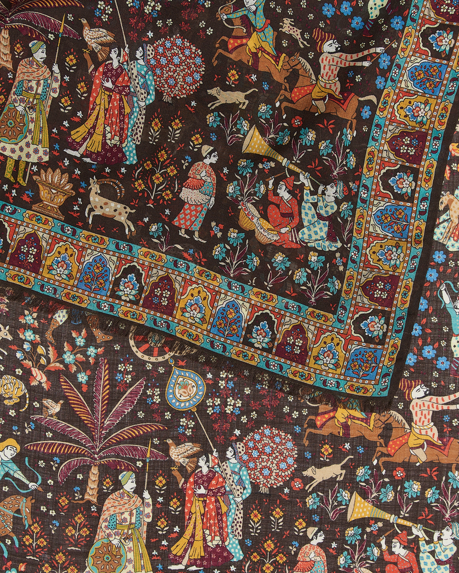 Hombres | Drake's Mogul Garden Scarf Brown | Drake's | Mogul Garden Scarf Brown