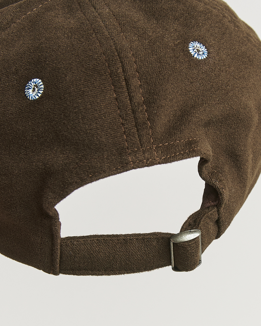 Hombres | Drake's Horse Applique Moleskin Baseball Cap Brown | Drake's | Horse Applique Moleskin Baseball Cap Brown