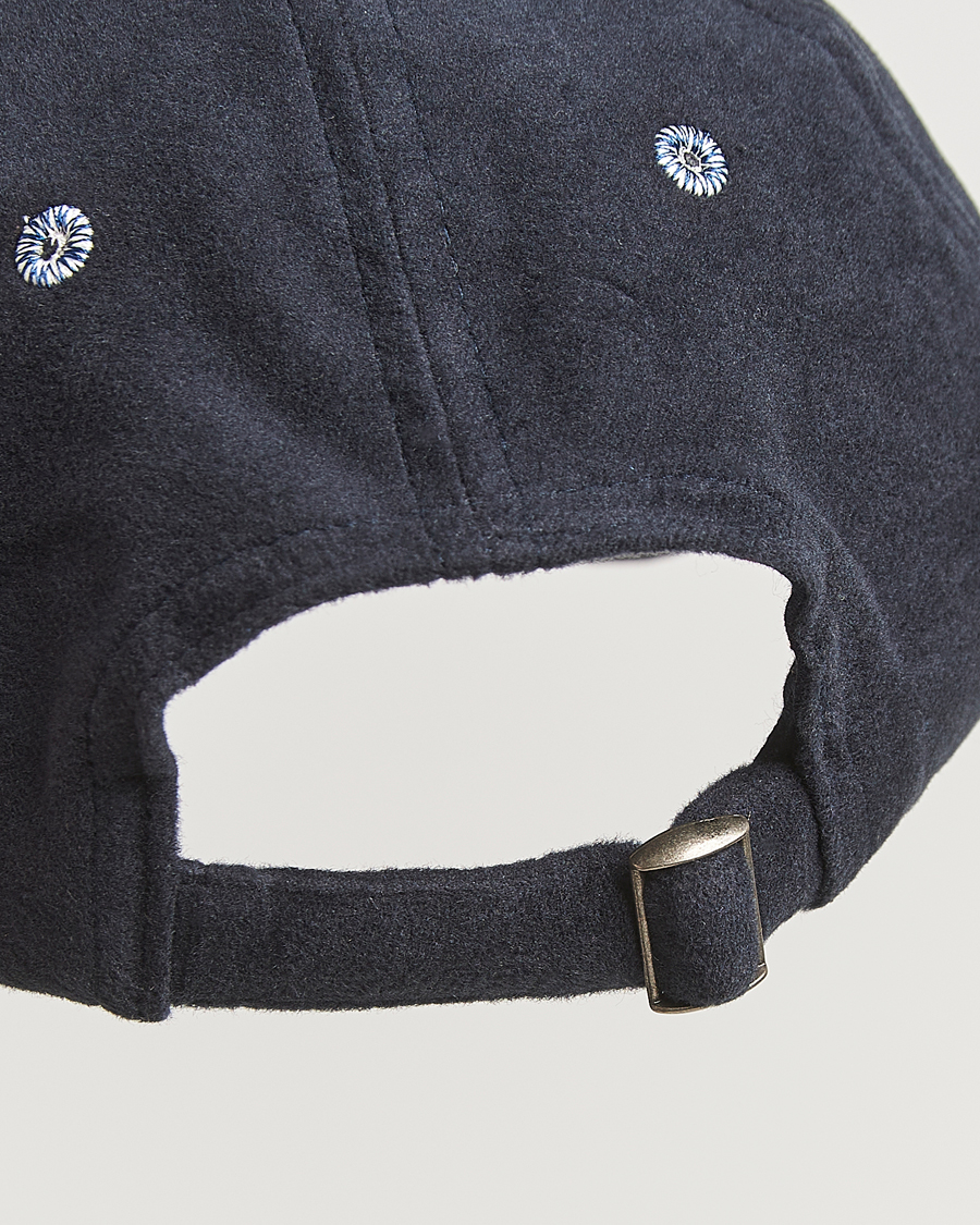 Hombres | Drake's Horse Applique Moleskin Baseball Cap Navy | Drake's | Horse Applique Moleskin Baseball Cap Navy