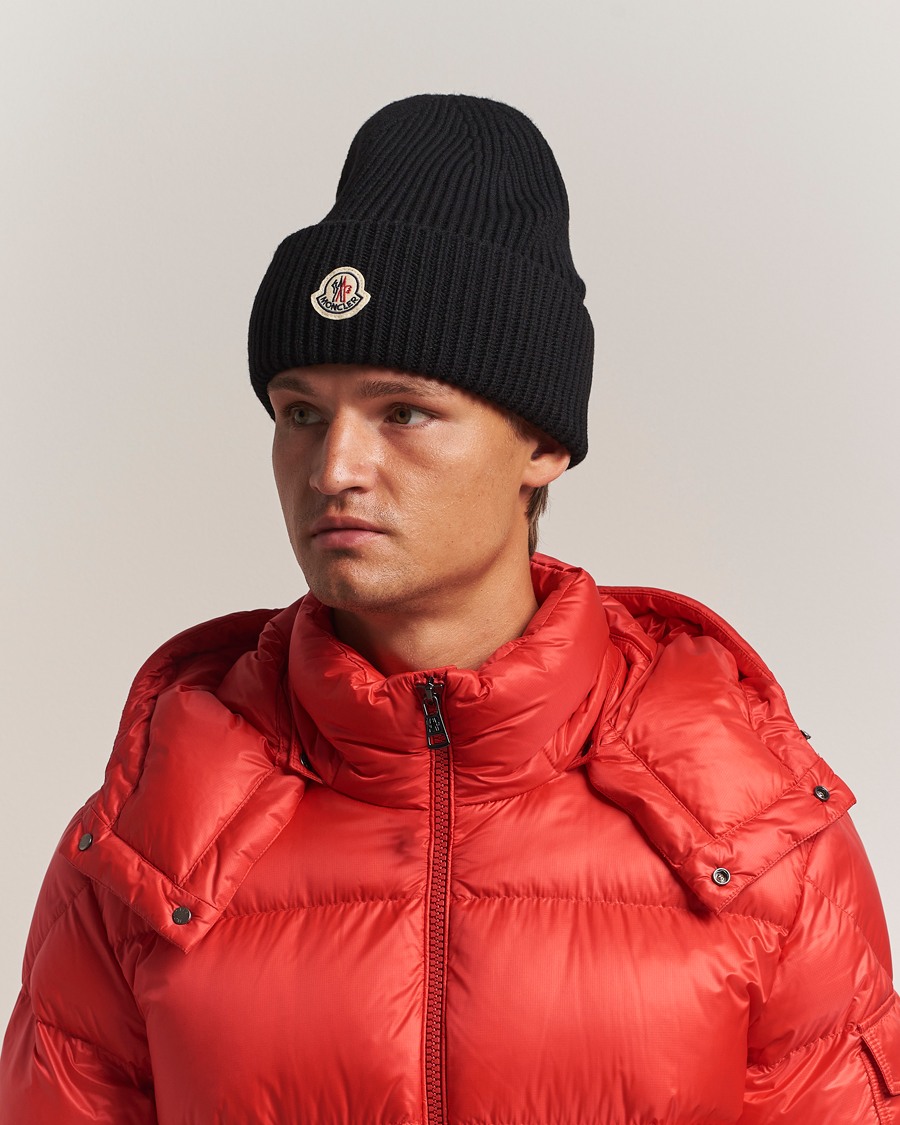 Hombres | Moncler Cashmere Beanie Black | Moncler | Cashmere Beanie Black