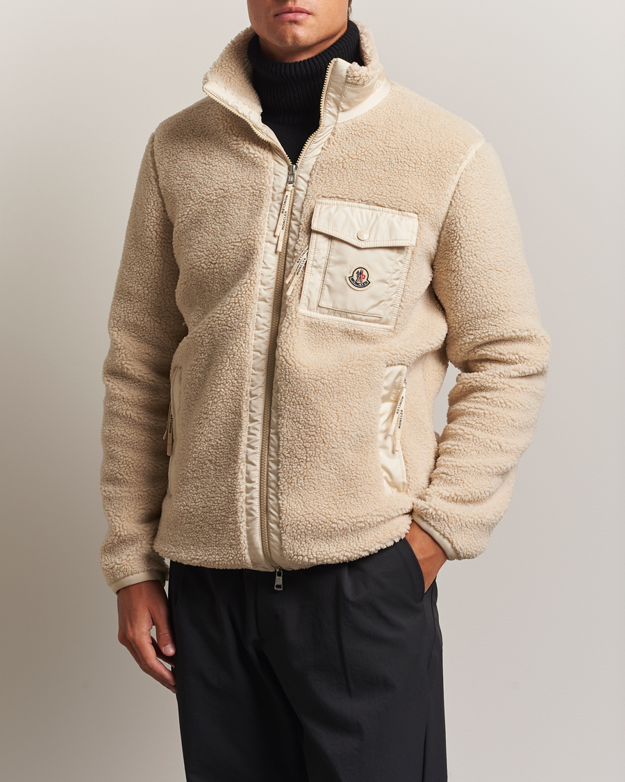 Hombres | Jerséis y prendas de punto | Moncler | Hybrid Fleece Jacket Beige