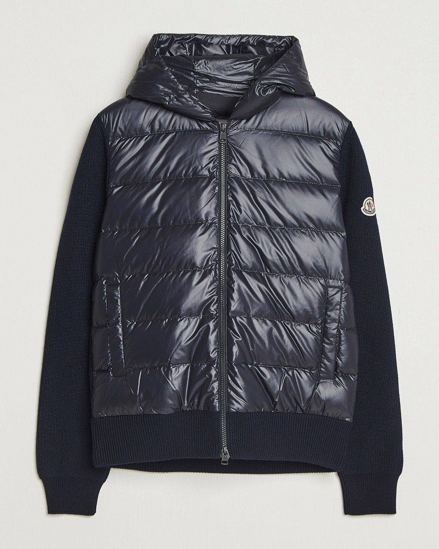 Hombres | Jerséis y prendas de punto | Moncler | Padded Hooded Cardigan Navy