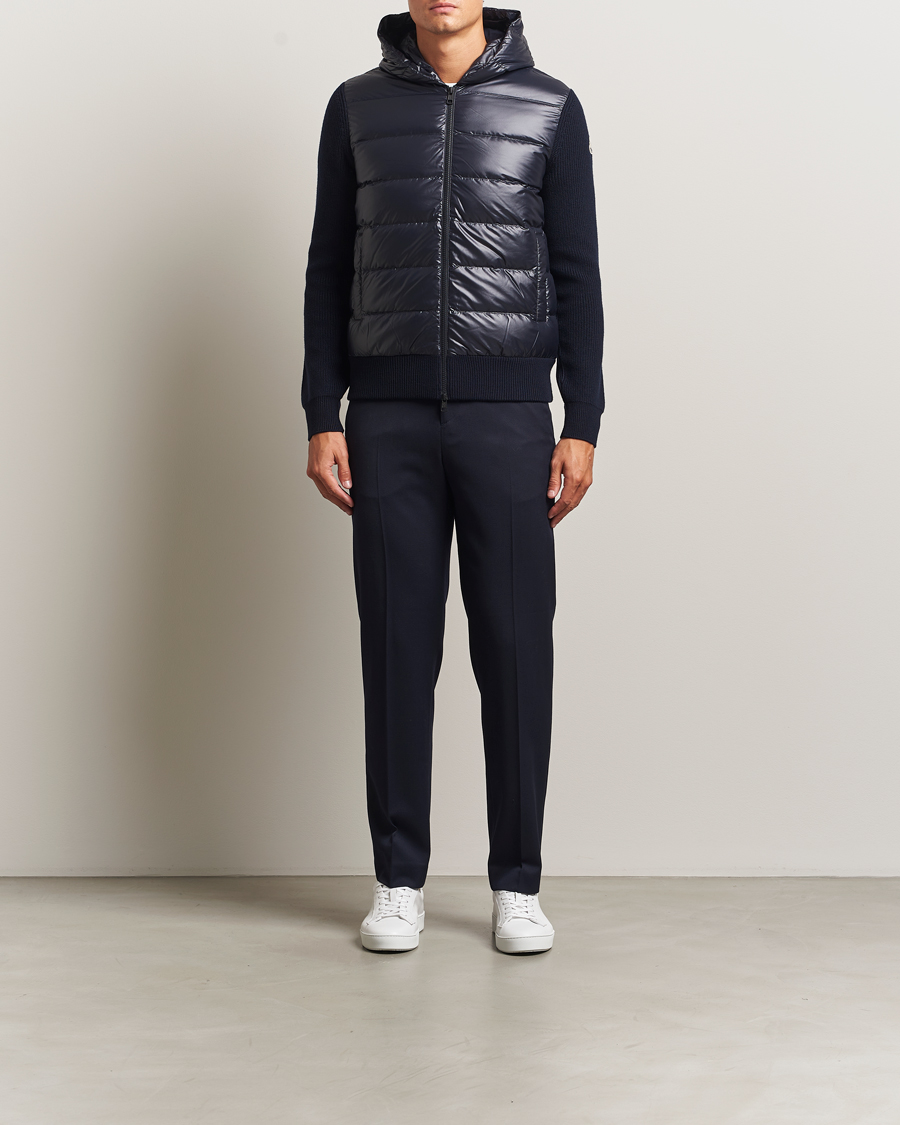 Hombres | Jerséis y prendas de punto | Moncler | Padded Hooded Cardigan Navy
