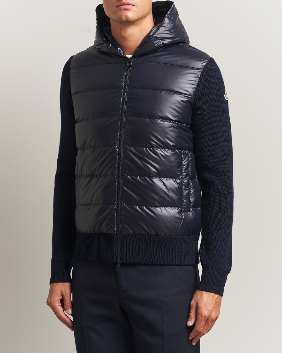 Hombres | Jerséis y prendas de punto | Moncler | Padded Hooded Cardigan Navy