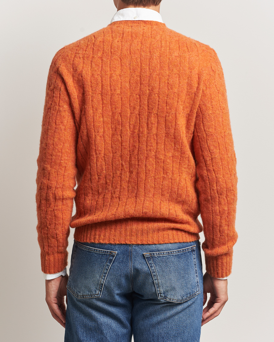 Hombres | Jerséis y prendas de punto | Morris | Brushed Cable Sweater Orange