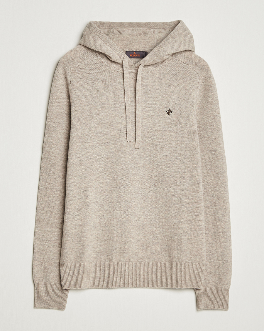 Hombres | Jerséis y prendas de punto | Morris | Hertford Lambswool Hoodie Khaki