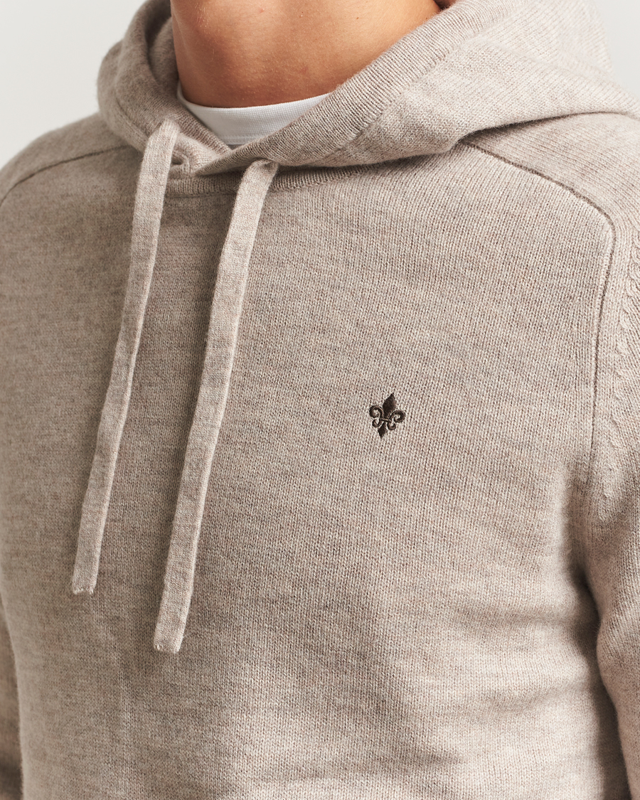 Hombres | Jerséis y prendas de punto | Morris | Hertford Lambswool Hoodie Khaki