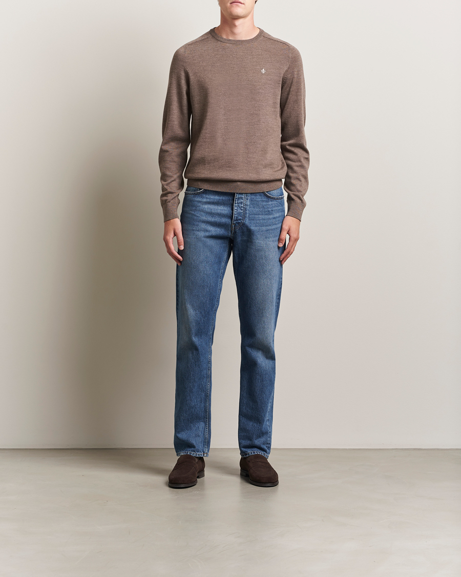 Hombres | Jerséis y prendas de punto | Morris | Merino Oneck Light Brown