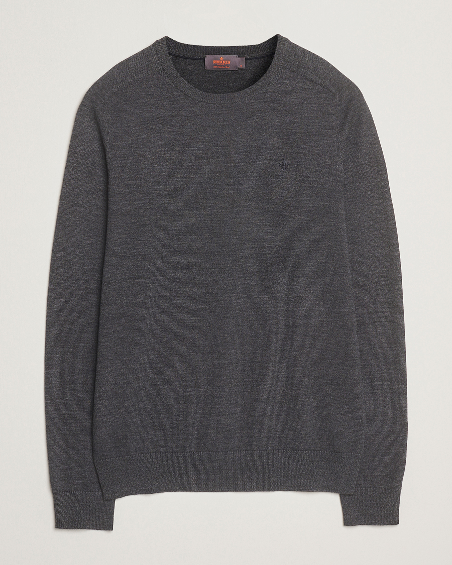 Hombres | Jerséis y prendas de punto | Morris | Merino O-Neck Grey