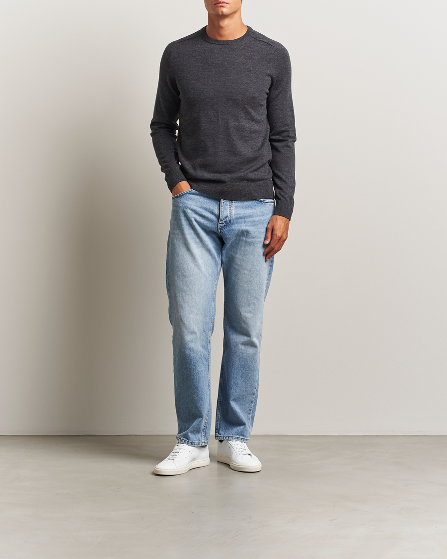 Hombres | Jerséis y prendas de punto | Morris | Merino O-Neck Grey