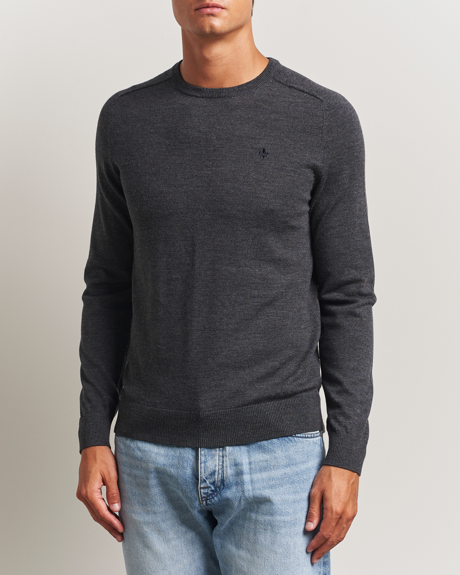 Hombres | Jerséis y prendas de punto | Morris | Merino O-Neck Grey