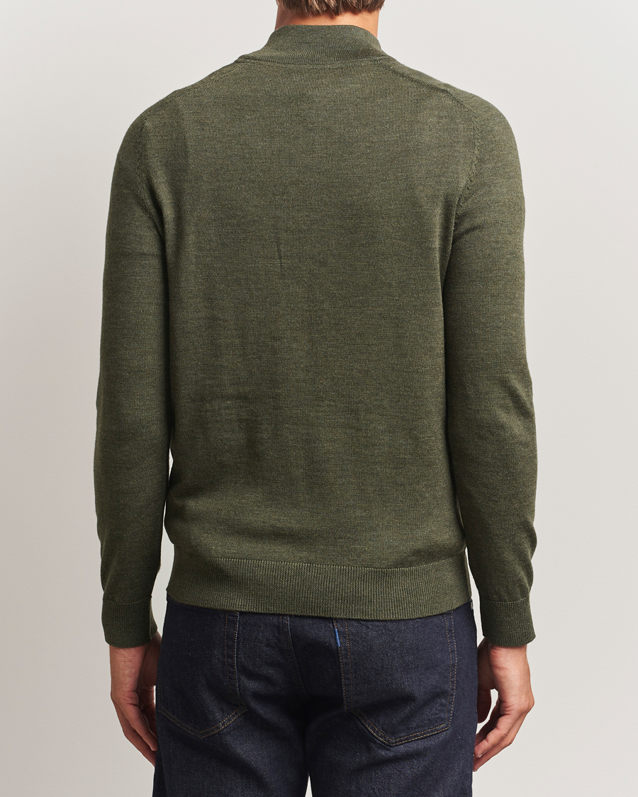 Hombres | Jerséis y prendas de punto | Morris | John Merino Half Zip Olive