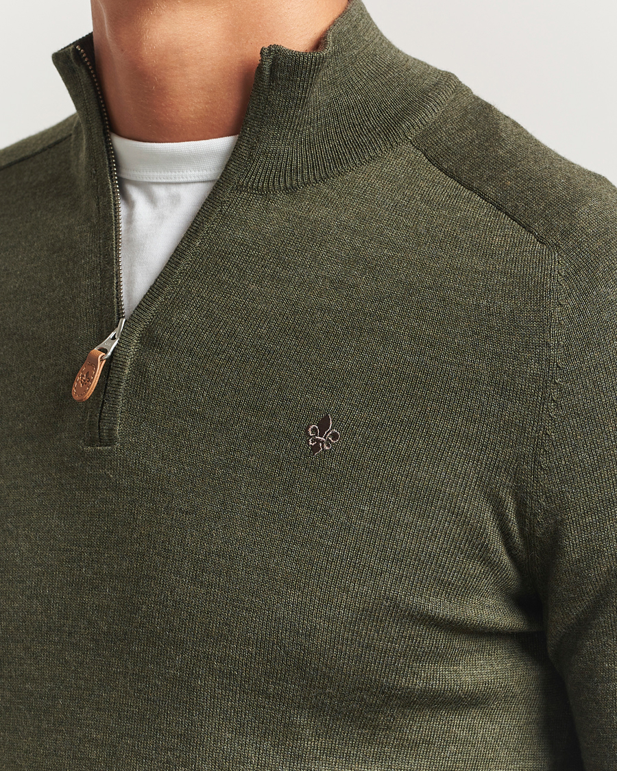 Hombres | Jerséis y prendas de punto | Morris | John Merino Half Zip Olive