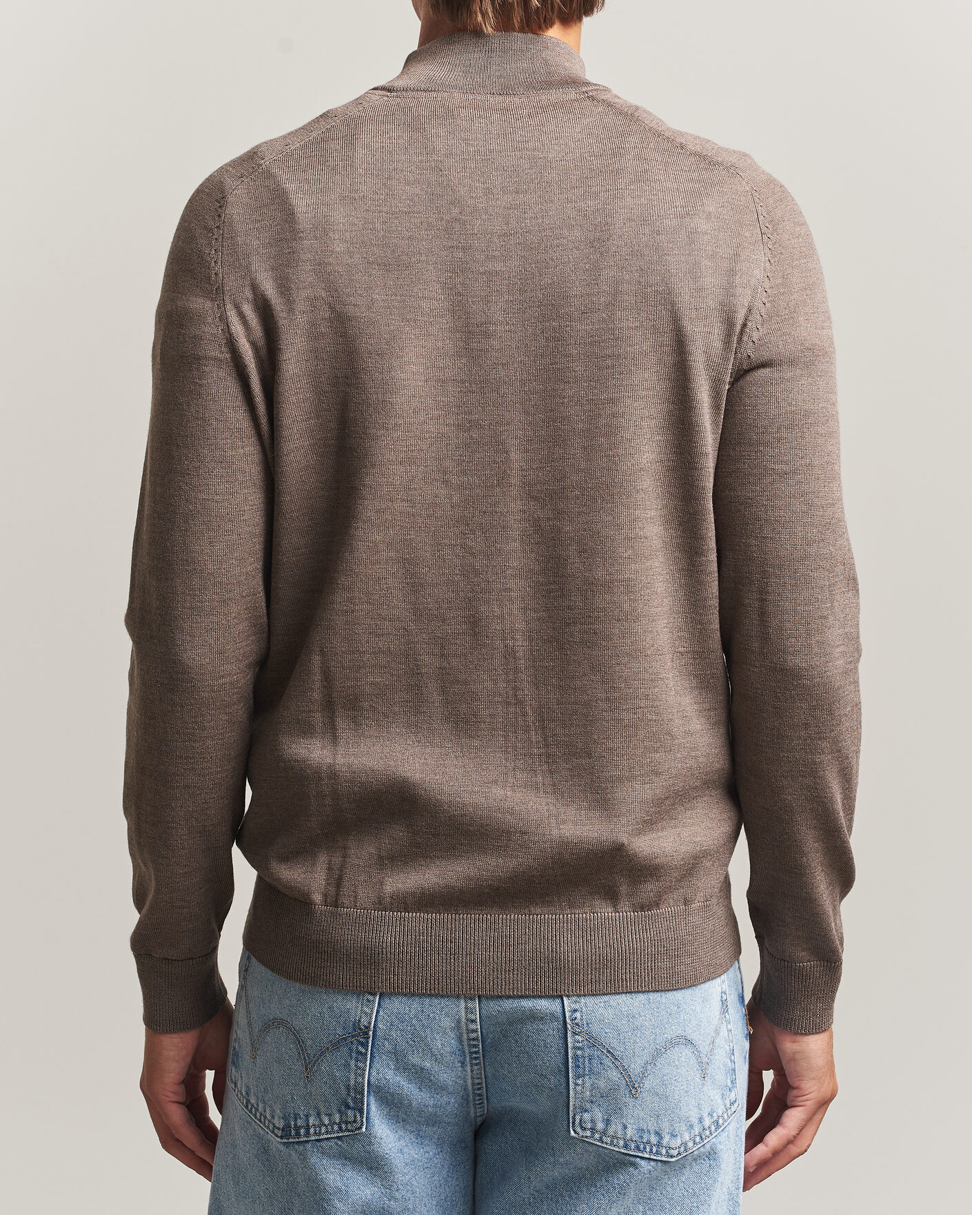 Hombres | Jerséis y prendas de punto | Morris | John Merino Half Zip Brown