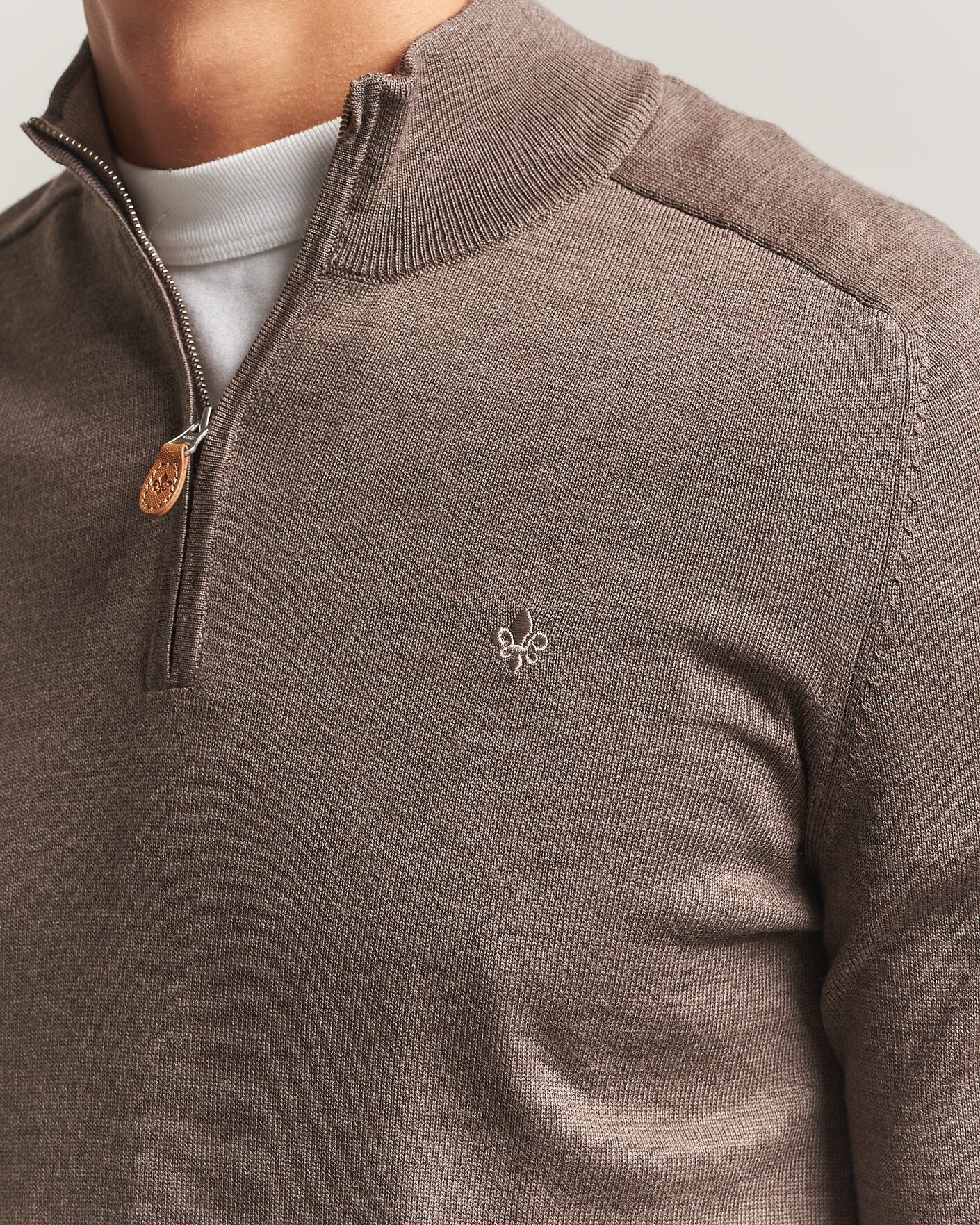 Hombres | Jerséis y prendas de punto | Morris | John Merino Half Zip Brown