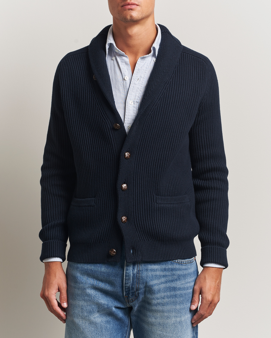 Hombres | Jerséis y prendas de punto | Morris | Brayden Shawl Cardigan Navy