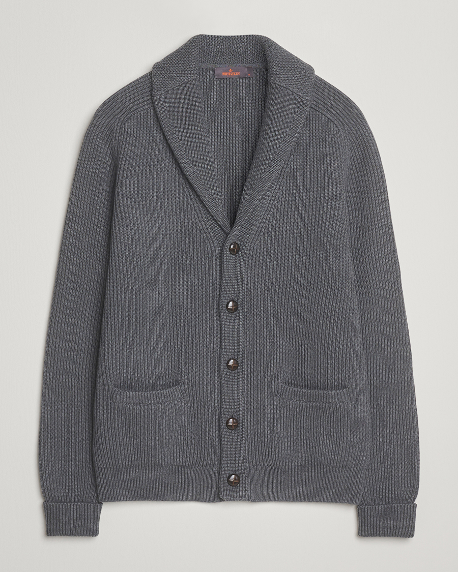 Hombres | Jerséis y prendas de punto | Morris | Brayden Shawl Cardigan Grey