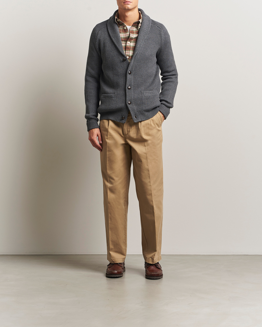 Hombres | Jerséis y prendas de punto | Morris | Brayden Shawl Cardigan Grey