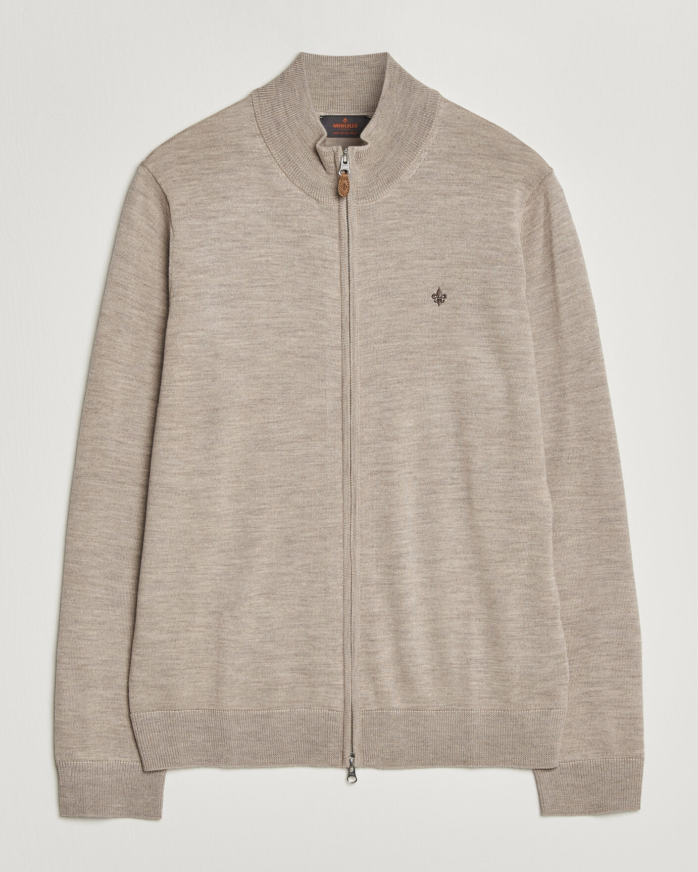 Hombres | Jerséis y prendas de punto | Morris | Merino Full Zip Cardigan Khaki