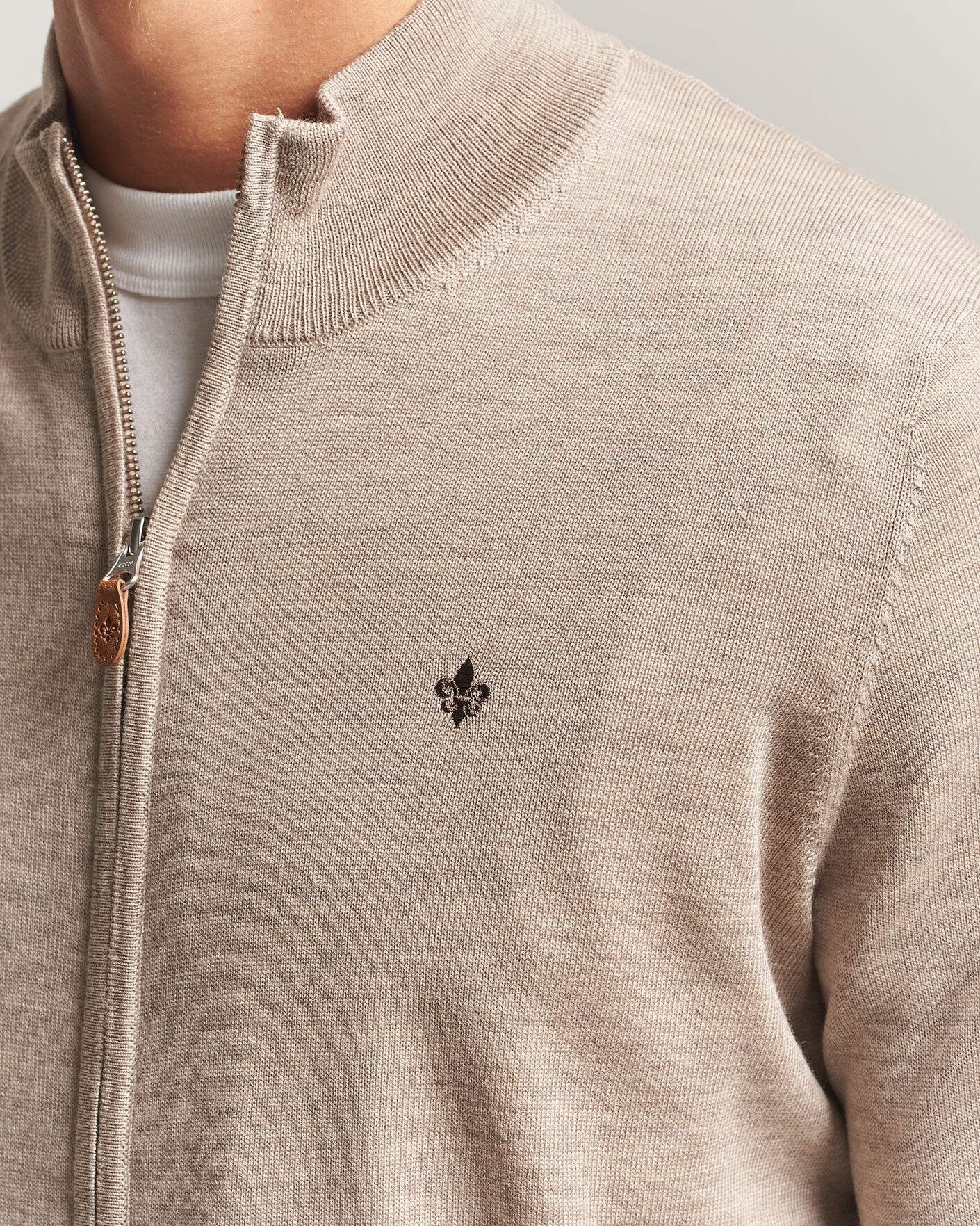 Hombres | Jerséis y prendas de punto | Morris | Merino Full Zip Cardigan Khaki