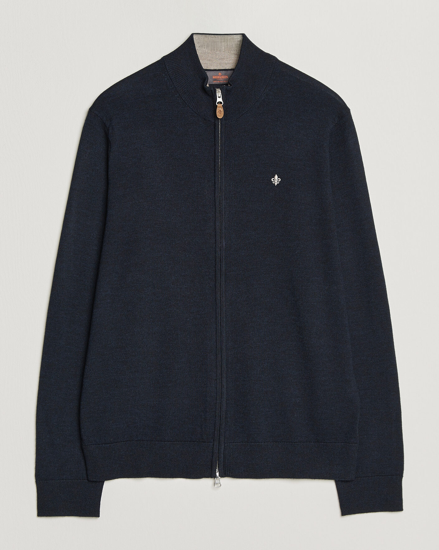 Hombres | Jerséis y prendas de punto | Morris | Merino Full Zip Cardigan Navy