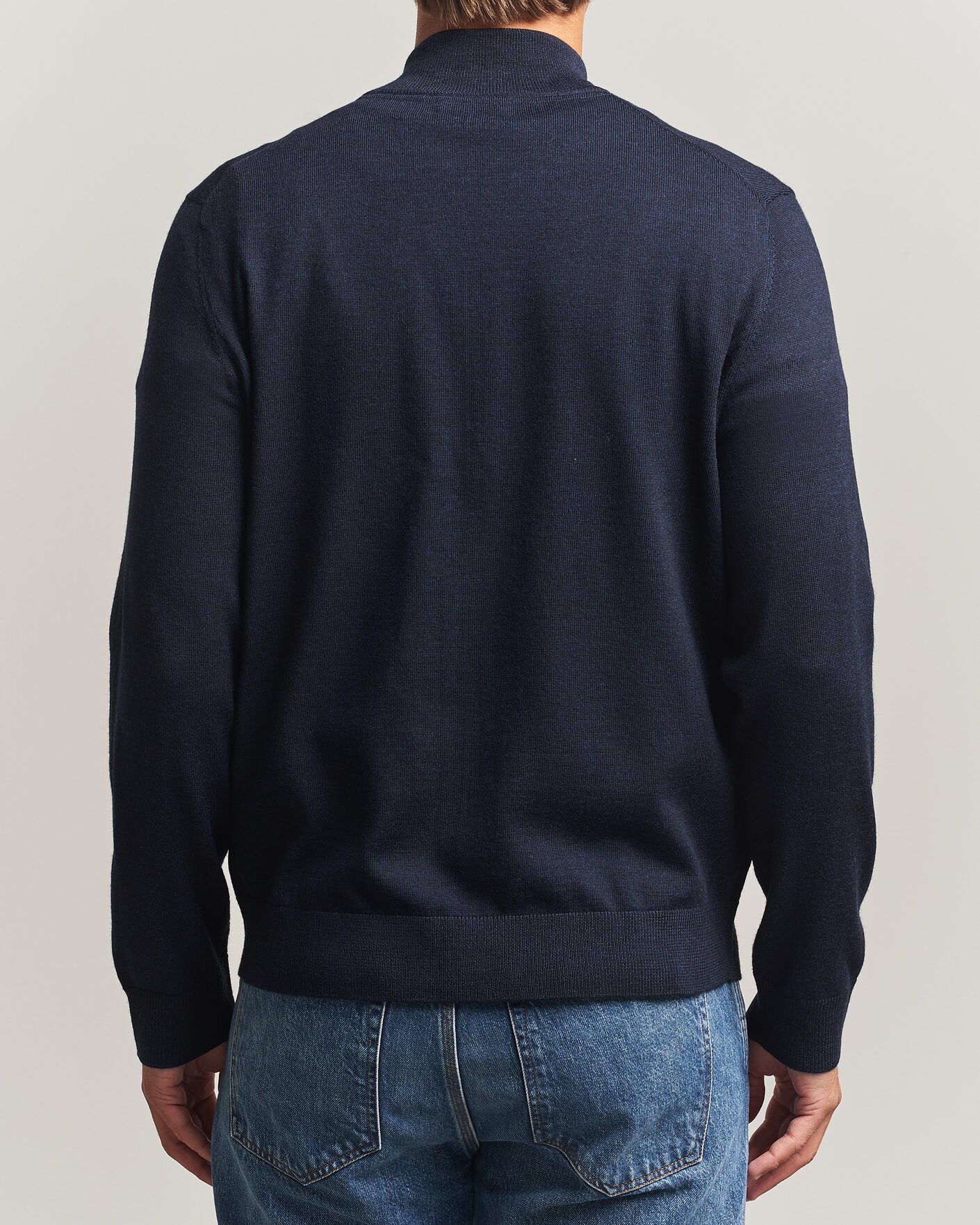 Hombres | Jerséis y prendas de punto | Morris | Merino Full Zip Cardigan Navy
