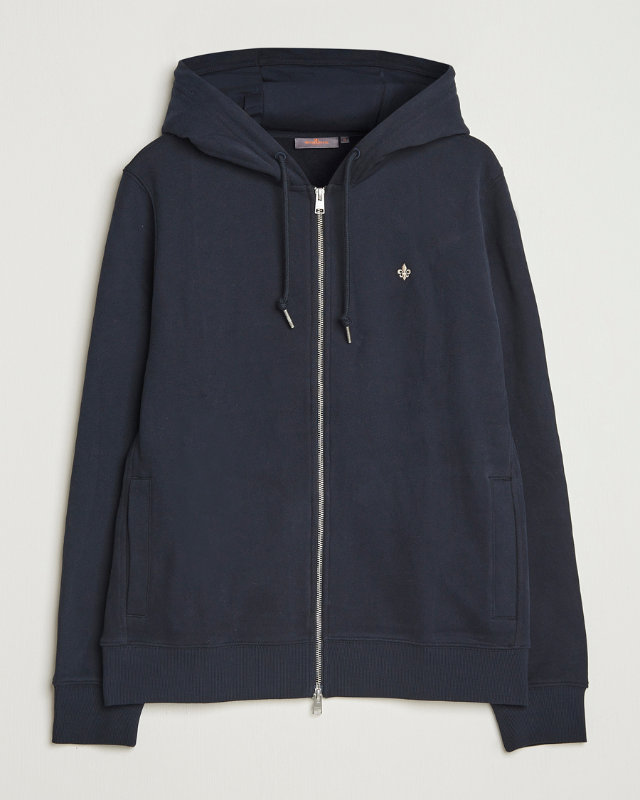 Hombres | Jerséis y prendas de punto | Morris | Brandon Lily Full Zip Hoodie Old Blue