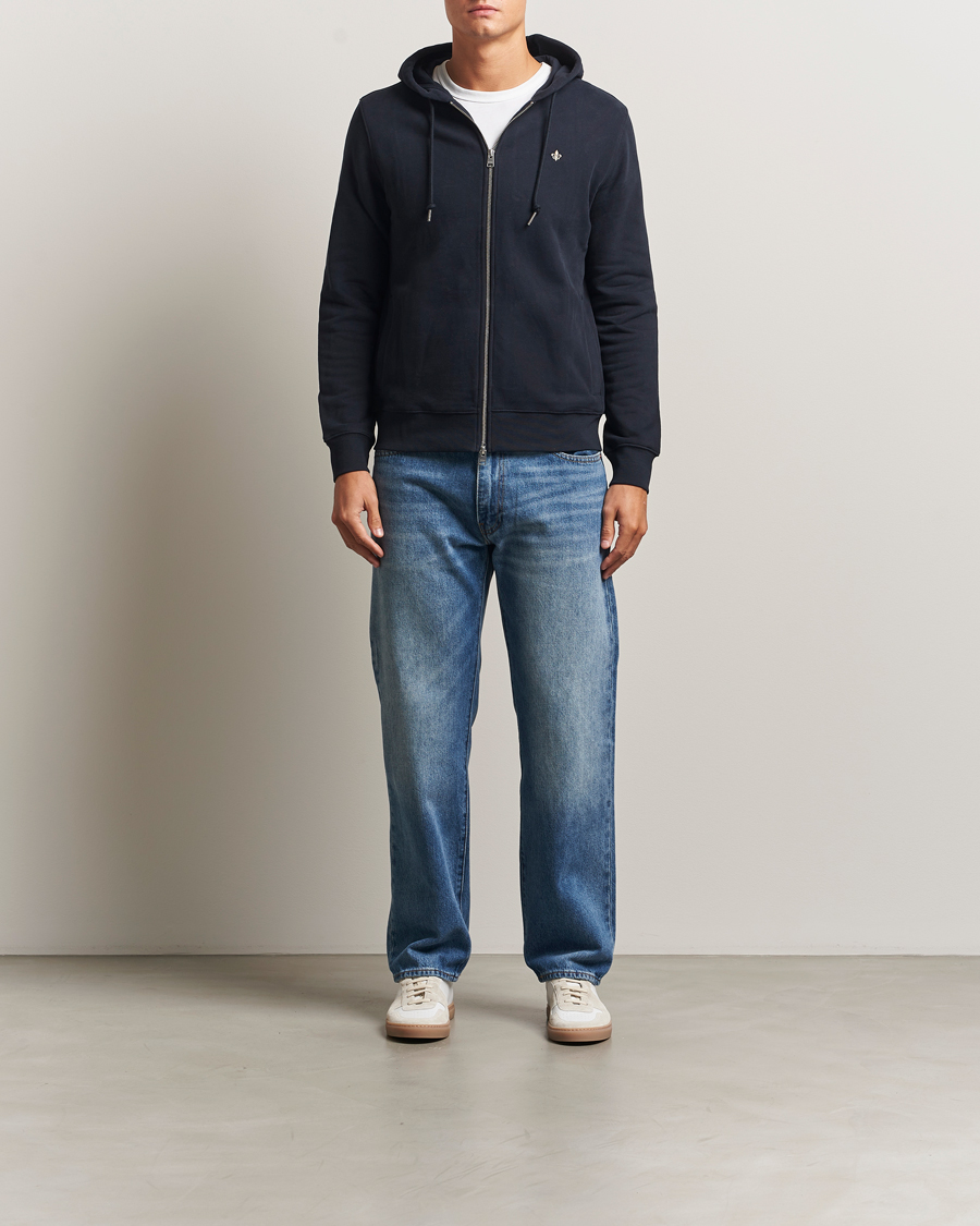 Hombres | Jerséis y prendas de punto | Morris | Brandon Lily Full Zip Hoodie Old Blue