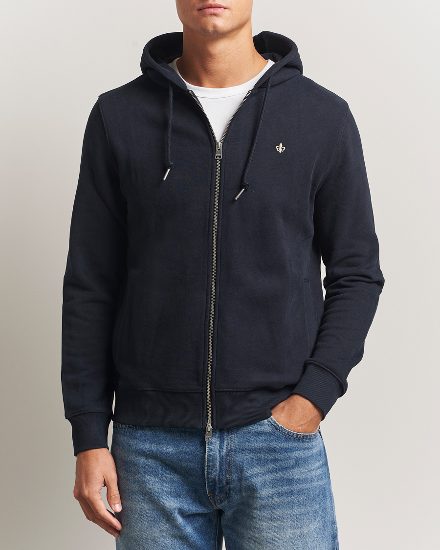 Hombres | Jerséis y prendas de punto | Morris | Brandon Lily Full Zip Hoodie Old Blue